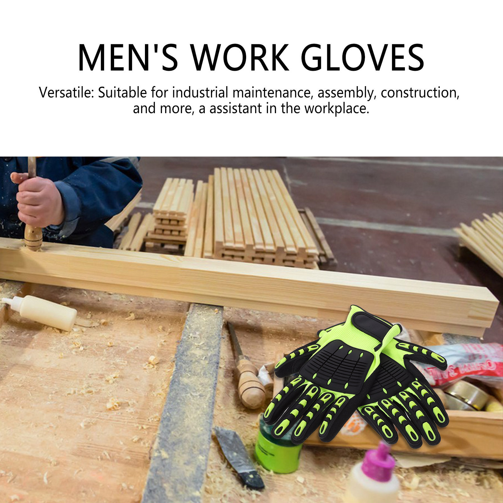 1Pair Protective Work Gloves A - Work Glove Impact recension och pris