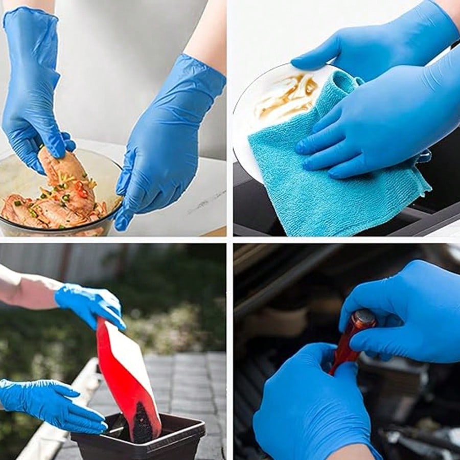 100pcs Heavy Duty Nitrile Disp - Rubber Glove Cleaning recension och pris
